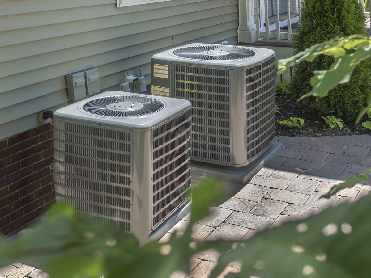 Outdoor HVAC units on patio